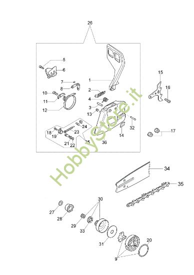 Picture of Frizione e freno MT 5200 Motosega
