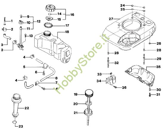 Picture of Motore, serbatoio e cofanatura MR 534 TKV Rasaerba