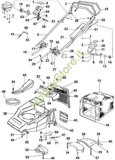 Picture of Manubrio e carcassa MR 474 TKV Rasaerba