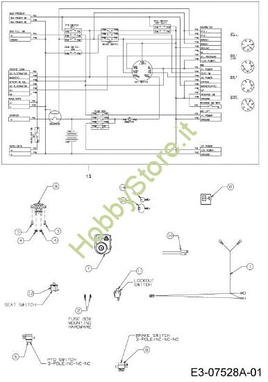Picture of Schema elettrico KOMMAND 92/16 H PLUS Cat. 2013 Trattorino