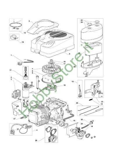 Picture of Avviamento, carburatore e filtro aria EF 101C/16K H Cat.2013 Trattorino