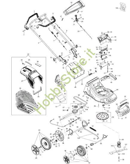 Picture of Esploso AR 48 TK ALLROAD ALUMINIUM (K650) Rasaerba