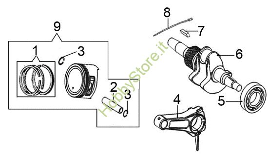 Picture of Albero e pistone ARTIK 72 ELDT Turboneve