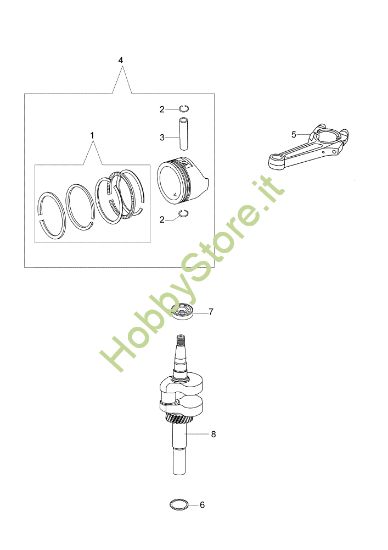 Picture of Albero e pistone AR 44 TK (K650) Rasaerba