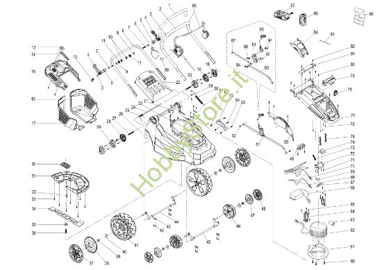 Picture of Esploso completo LR 38 P Li-Ion Rasaerba elettrico