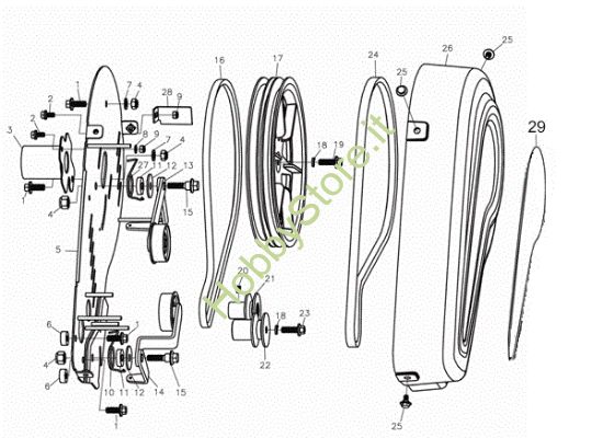 Picture of Gruppo (Cofanatura) MZ 2075 RK (K800 H - SN TA32) Motozappa