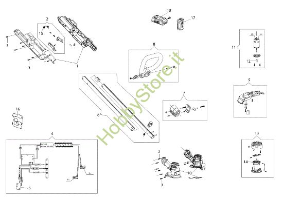 Picture of Esploso completo DS 2000 Li-Ion Trimmer elettrico