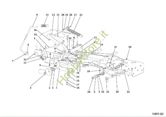 Picture of Regolazione piatto di taglio EF 107 L/24 KH (K2400AVD V-Twin) Cat. 2015 Trattorino
