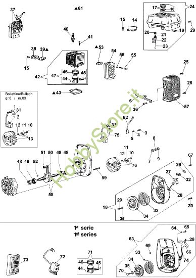 Picture of Avviamento e motore (Fino a 06/04/08) PC 1050 Motopompa