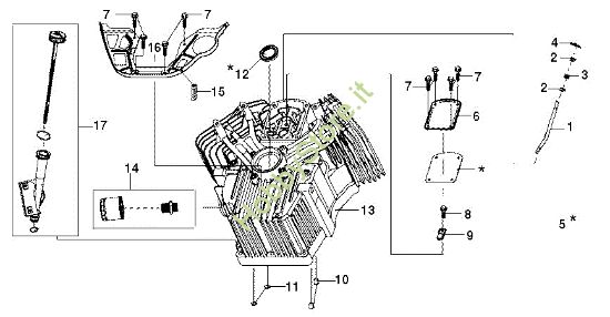 Picture of Cilindro e basamento EF 124/24 KH (K2400AVD V-Twin) Cat. 2016 Trattorino