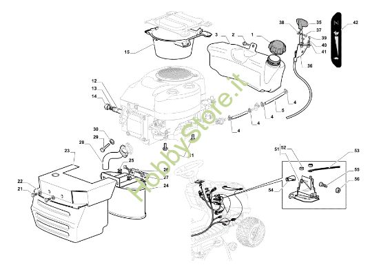 Picture of Serbatoio, marmitta e protezioni EF 98L/14,5 K H Cat. 2016 Trattorino