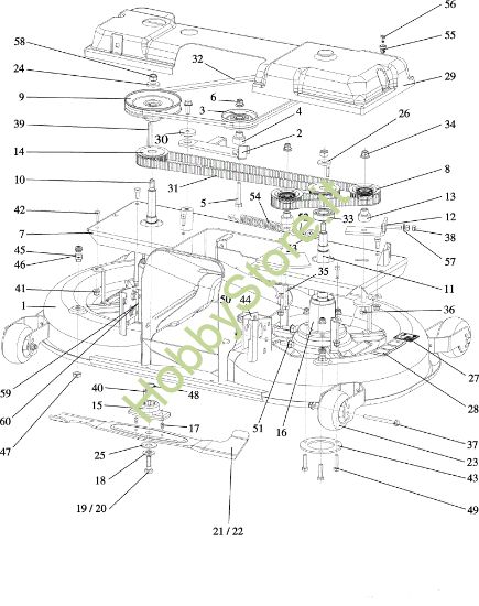 Picture of Piatto di taglio EF 106/24 KH 4X4 (K2400AVD V-twin) Cat. 2016 Trattorino
