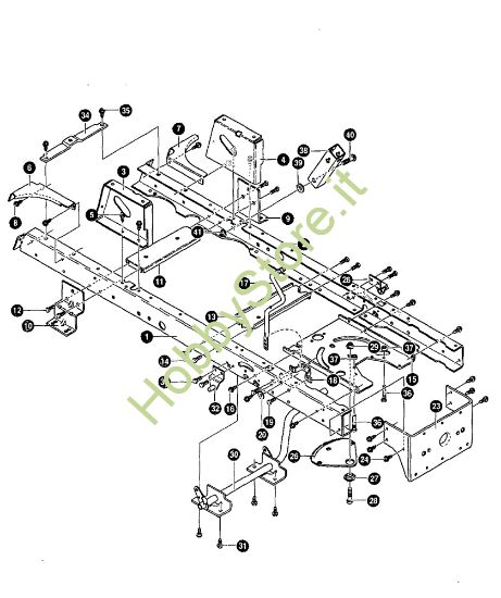 Picture of Gruppo telaio GRAND PRIX 15.5 - (1°Sr.) Trattorino - 1ª serie (Fino a Settembre 98)