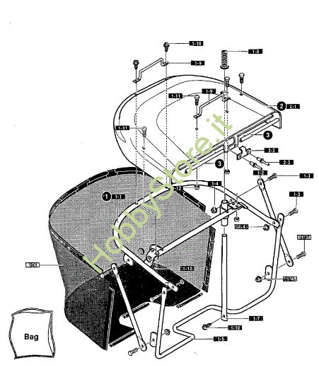 Picture of Sacco raccolta erba GRAND PRIX 15.5 - (1°Sr.) Trattorino - 1ª serie (Fino a Settembre 98)