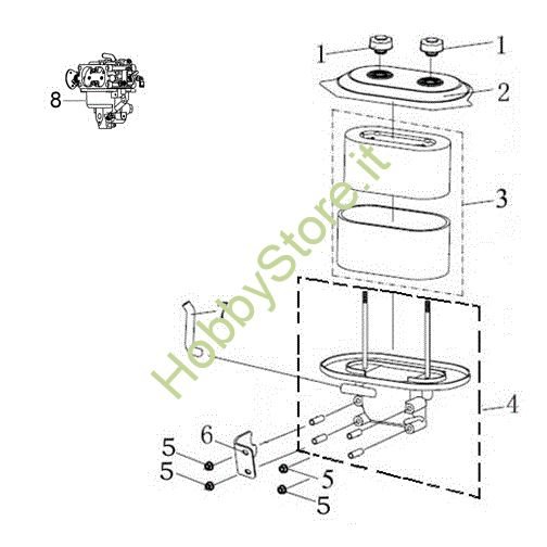 Picture of Filtro aria (fino a 04/17) EF 107 L/24 KH (K2400AVD V-Twin) Cat. 2017 Trattorino