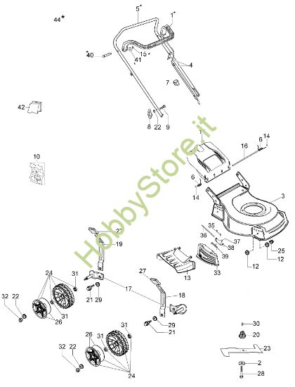 Picture of Esploso completo LR 48 PK COMFORT SD (K 600 AUTOCHOCKE) Rasaerba