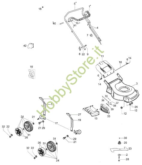 Picture of Esploso completo LR 53 PK COMFORT SD (K 800) Rasaerba