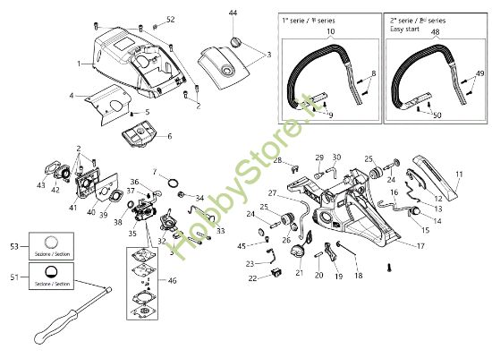 Picture of Serbatoio e filtro aria MTH 5100 (Euro 2 - Euro 5) Motosega