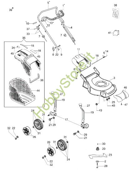 Picture of Esploso completo LR 48 PBQ COMFORT PLUS (2018) Rasaerba