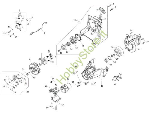 Picture of Avviamento e frizione DS 2410 T Decespugliatore