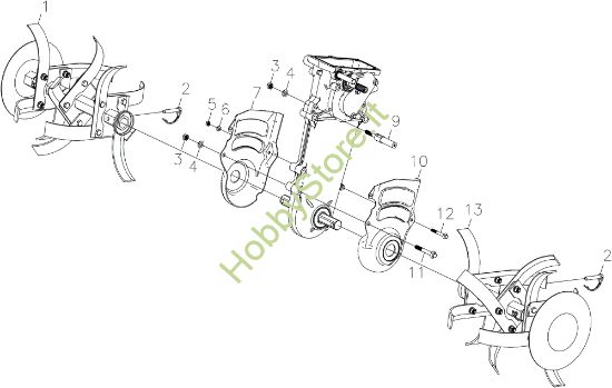Picture of Telaio MZ 2098 RK (K800 HC) Motozappa