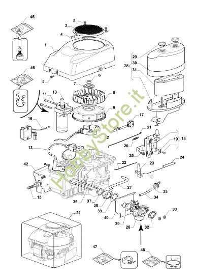 Picture of Avviamento, carburatore e filtro aria EF 84/14,5 K H Cat. 2018 Trattorino