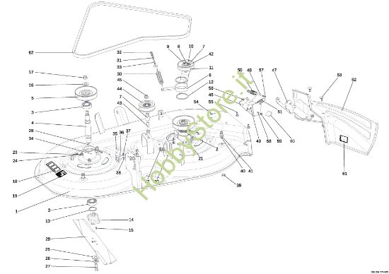 Picture of Piatto di taglio (1/2) EF 107 L/24 KH (K2400AVD V-Twin) Cat. 2018 Trattorino