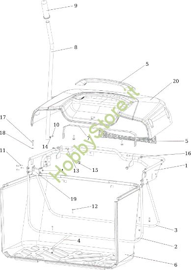 Picture of Sacco raccoglierba EF 106/24 KH 4X4 (K2400AVD V-twin) Cat. 2018 Trattorino