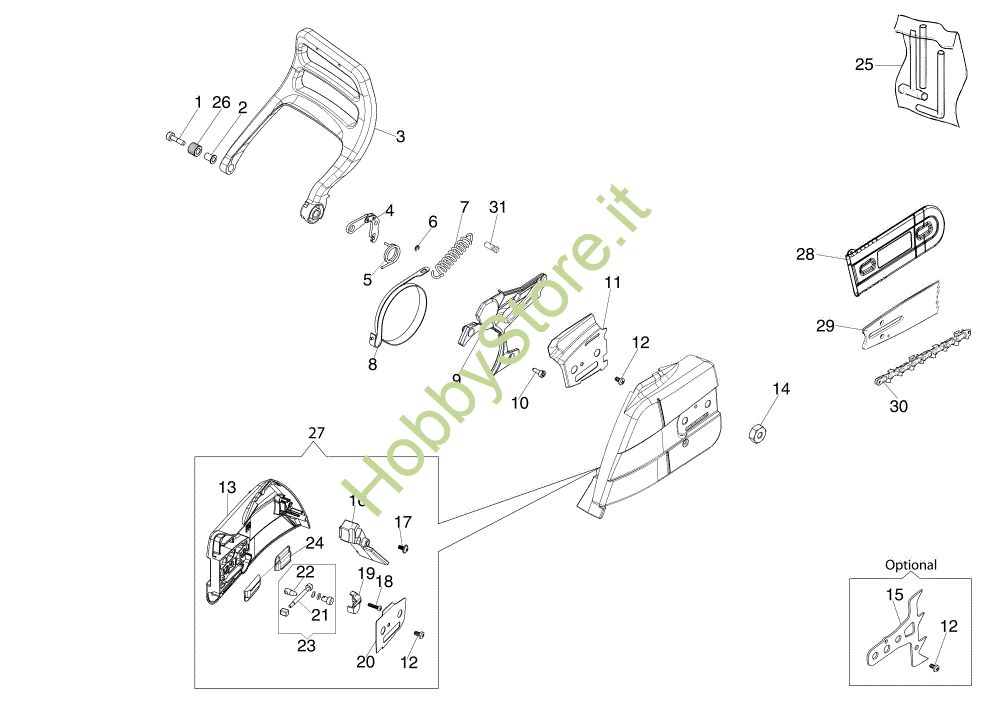 BLUE BIRD AVVIAMENTO COMPLETO MOTOSEGA CS 450; CS 580 - Foto 1
