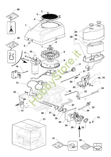 Picture of Avviamento, carburatore e filtro aria EF 98L/14,5 K H Cat. 2019 Trattorino