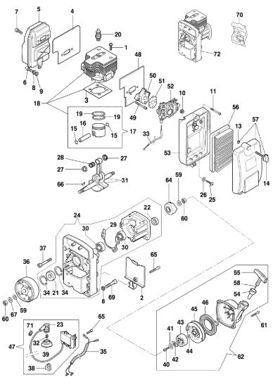 Picture of Avviamento e motore SA 2063 Soffiatore