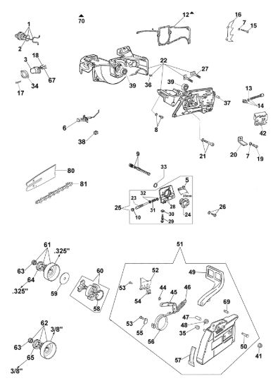 Picture of Basamento e freno MT 6300 Motosega