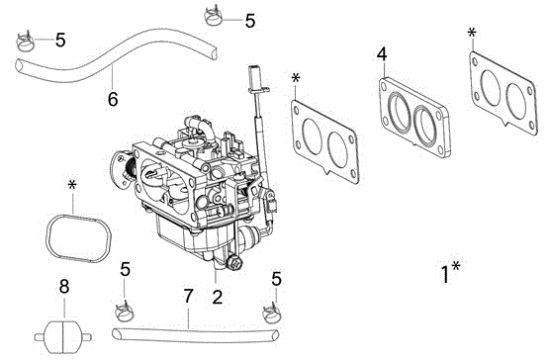 Picture of Carburatore EF 92/24 KH (K2400AVD TWIN) Cat.2021 Trattorino