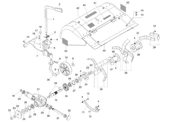 Picture of Fresa 70 cm con cofano registrabile e attacco quickfit 69219060 413 S Motocoltivatore