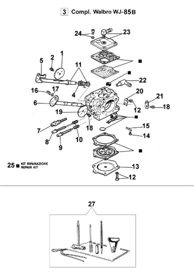 Picture of Carburatore WJ-85B 185 HD Motosega