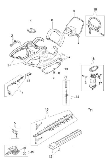 Picture of Esploso (Fino a 5947020000) TS 601 E Tagliasiepi elettrico