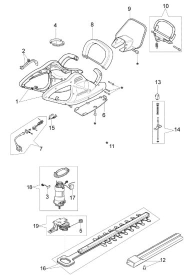 Picture of Esploso (Da 5947020001) TS 601 E Tagliasiepi elettrico