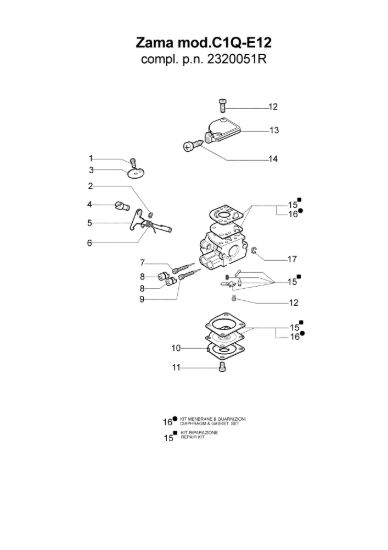 Picture of Carburatore C1Q-E12 (Fino a 30/09/07) STARK 42 IC Decespugliatore