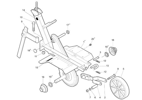 Picture of Telaio (Manubrio registrabile) 101 (Fino/Until 2009) Motozappa