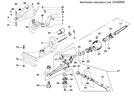 Picture of Movimento meccanico L0102500 KAM 4 (Fino/Until 2009) Motocoltivatore
