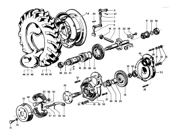 Picture of Ponte, freni e ruote MAK 18 (Fino/Until 2009) Motocoltivatore