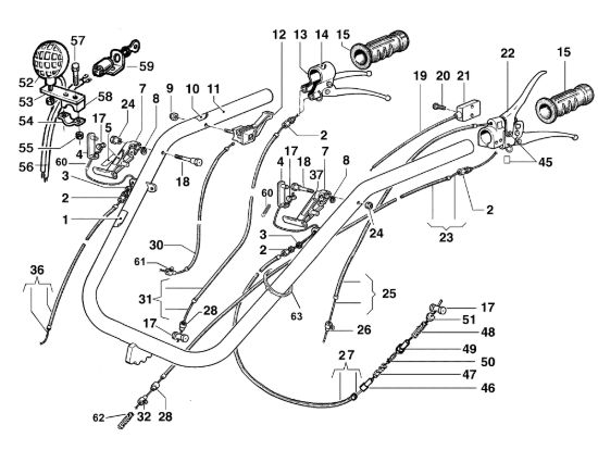 Picture of Stegola e comandi MAK 18 (Fino/Until 2009) Motocoltivatore