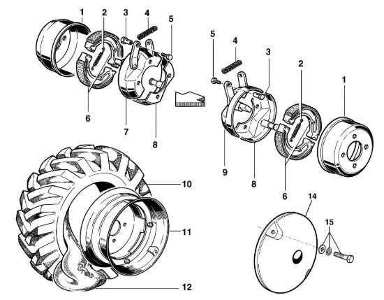 Picture of Freni e ruote KAM 5 (Fino/Until 2012) Motocoltivatore