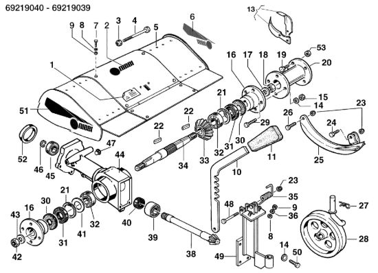 Picture of Fresa con cofano registrabile 69219040/69219039 KAM 5 (Fino/Until 2012) Motocoltivatore