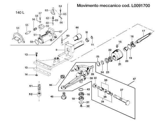 Picture of Movimento meccanico L0091700 FC 20 L (Fino/Until 2009) Falciatrice