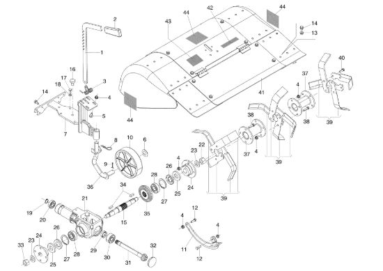 Picture of Fresa 80 cm con cofano registrabile e attacco quickfit 69219054 KAM 4 (EN 709) Motocoltivatore