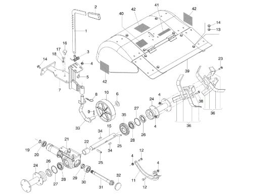 Picture of Fresa 60 cm con cofano registrabile e attacco quickfit 69219088 KAM 5 (EN 709) Motocoltivatore