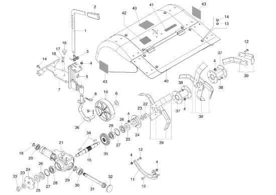 Picture of Fresa 70 cm con cofano registrabile e attacco quickfit 69219059 KAM 5 (EN 709) Motocoltivatore