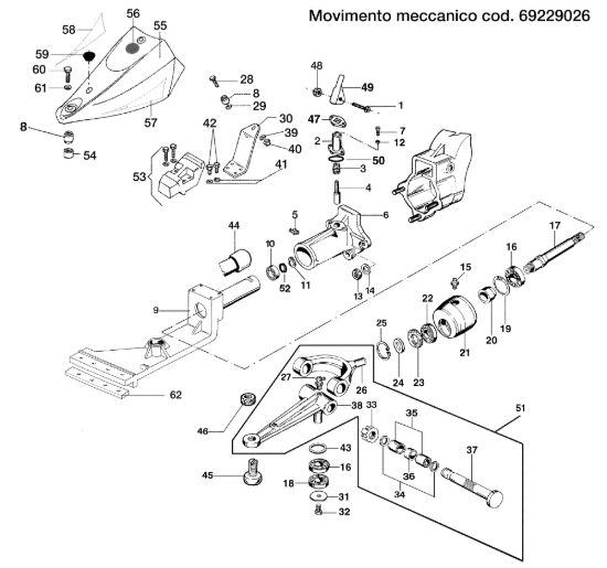 Picture of Movimento meccanico 69229026 KAM 5 JUNIOR (Solo per il mercato francese) EN 709 Motocoltivatore