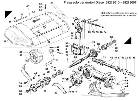 Picture of Fresa solo per motori Diesel 69219010/69219007 MAK 16 (EN 709) Motocoltivatore